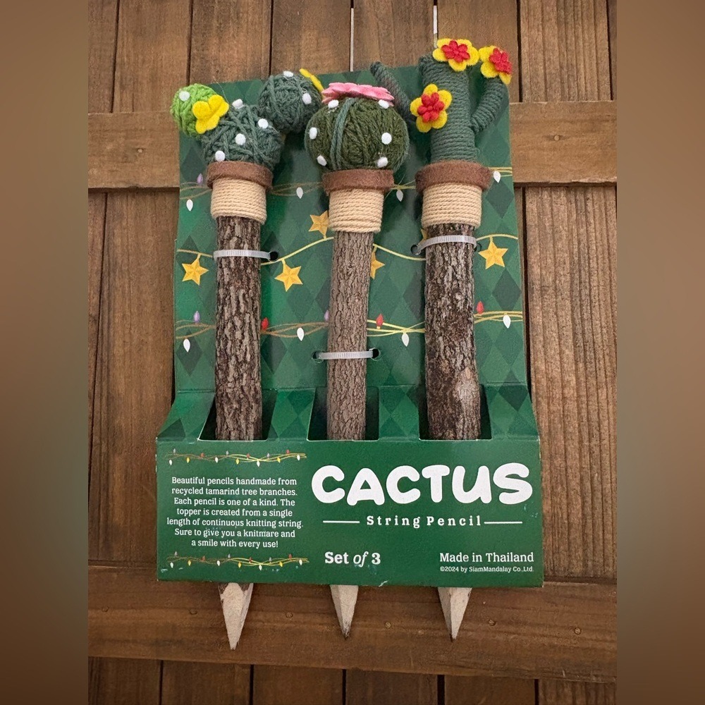 Cactus String Pencil Set of 3
